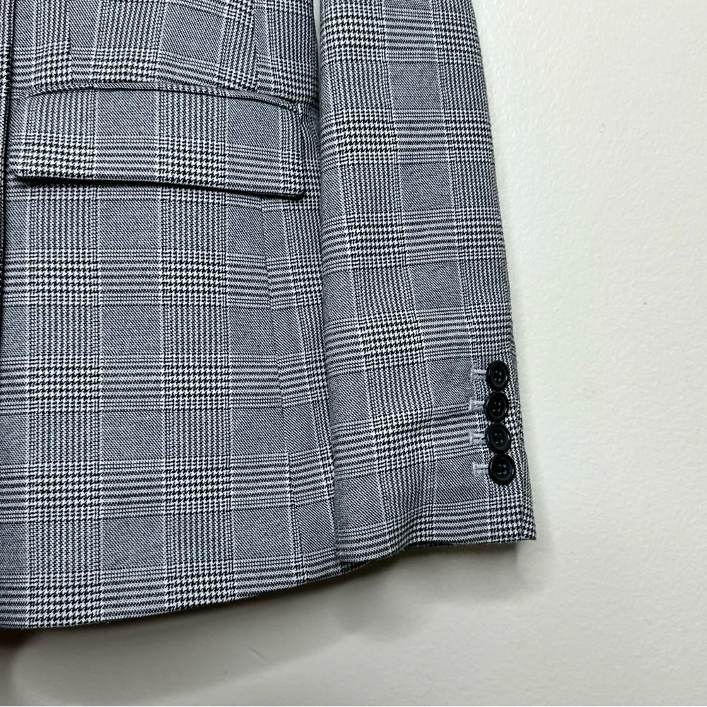 Equipment x Tabitha Simmons Hamish Blazer Gray Windowpane Double Breasted size 0